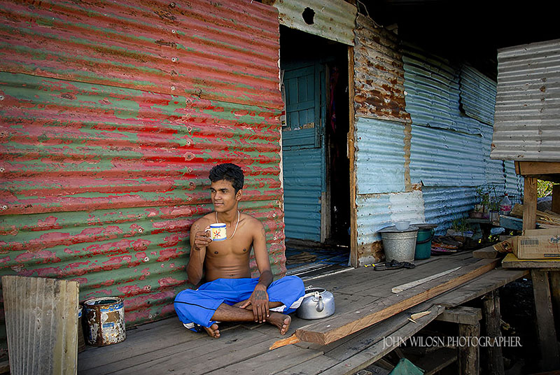 Fiji squatter on verandah