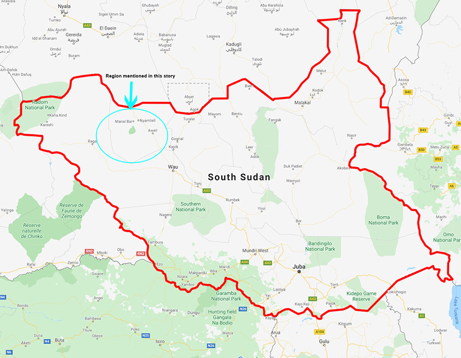 South Sudan borders